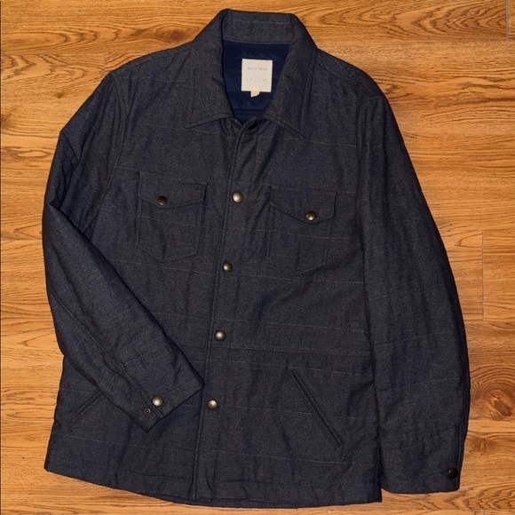 Billy Reid Men’s Saint Bernard Quilted Italian Brass Snap Button Jacket Large - Picture 4 of 10